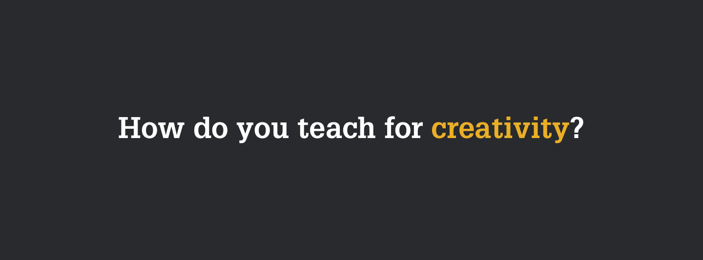 Animated graphic with text reading How do you teach for creativity. Creativity Exchange. Re-imagining creative thinking in education. Find out more. 